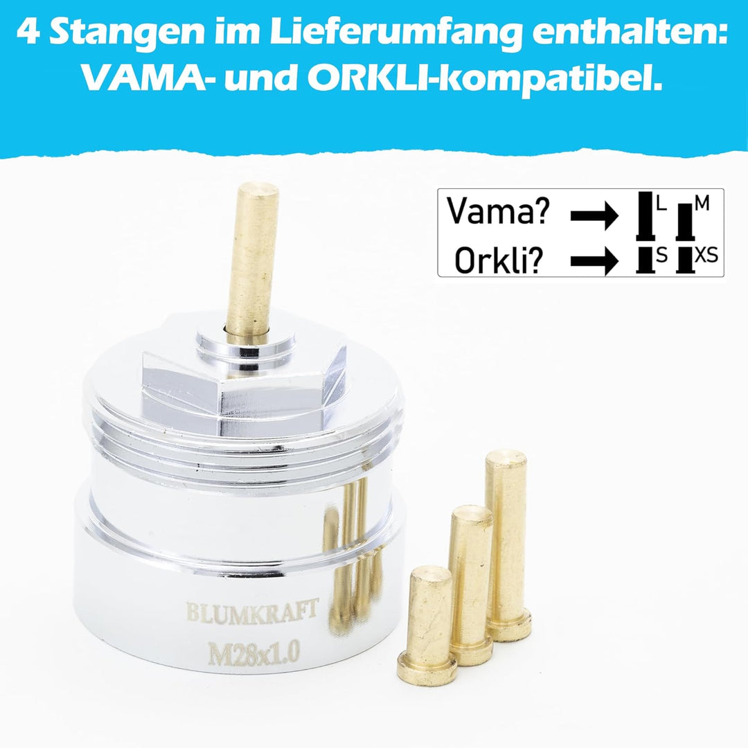 2 Stück Adapter aus Metall für Heizkörper M28 x 1,0 – M30 x 1,5, kompatibel mit Vama, Orkli. Thermos