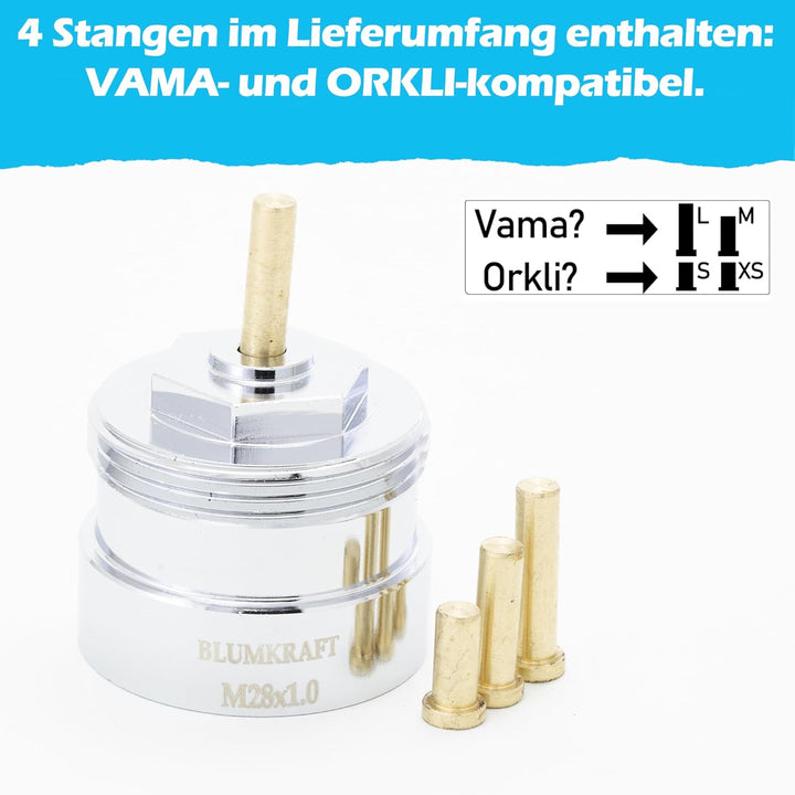 2 Stück Adapter aus Metall für Heizkörper M28 x 1,0 – M30 x 1,5, kompatibel mit Vama, Orkli. Thermos