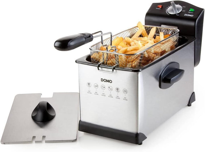 DOMO DO514FR Fritteuse - Elektrische Fritteuse Edelstahl - 3 L - 2000 W