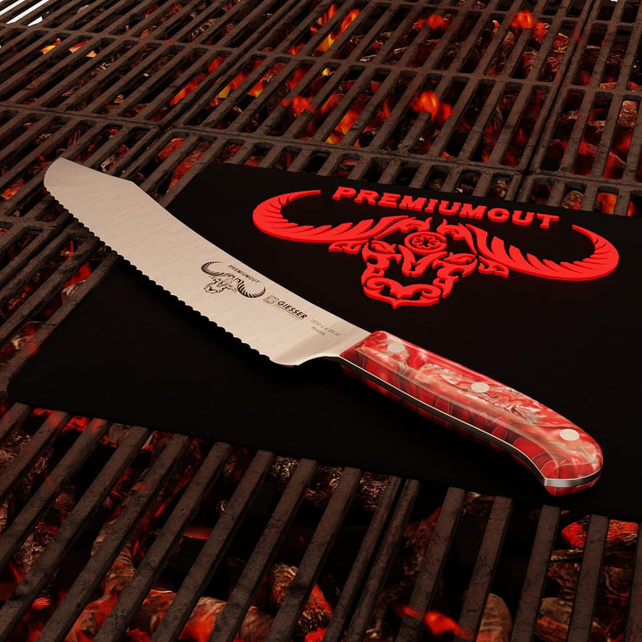 GIESSER seit 1776 - Made in Germany - Brotmesser 25 cm Red Diamond, PremiumCut Wave No 1, Wellenschl