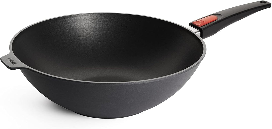 Woll Diamond Lite Wok- und Rührpfanne, Ø 32 cm, 10 cm hoch, mit abnehmbaren Stiel - Geeignet für Cer
