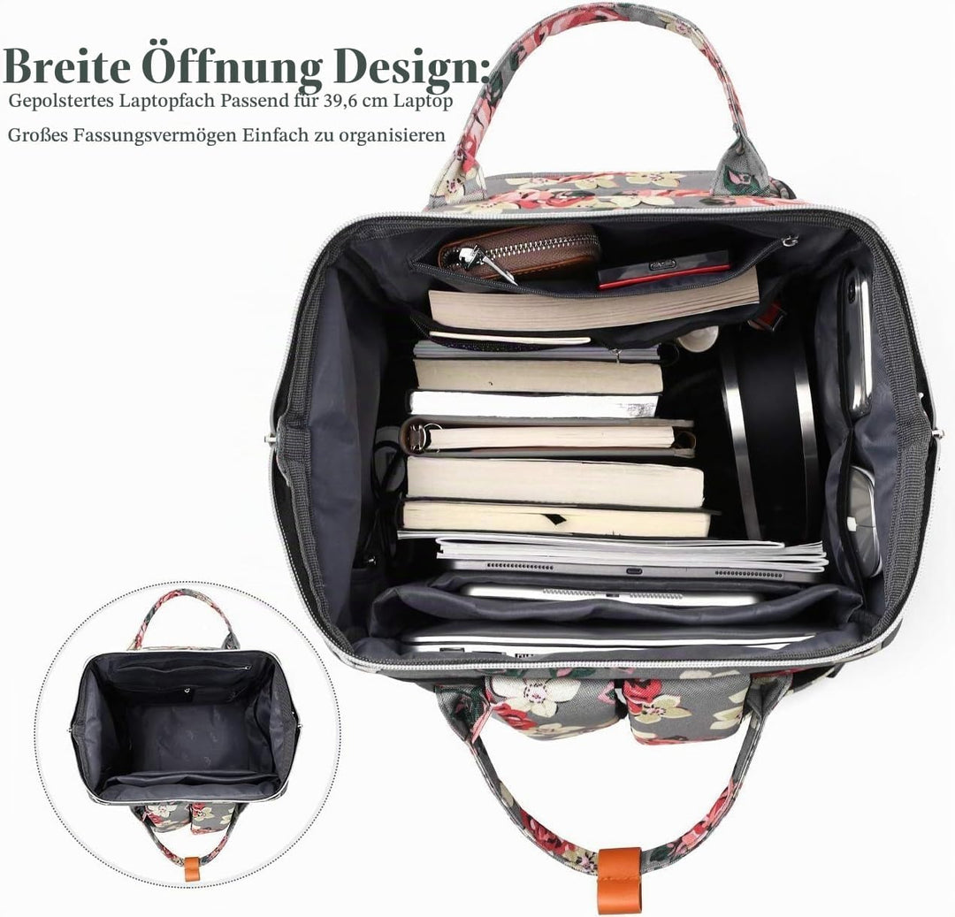 Rucksack Damen, Schulrucksack Mädchen Teenager15.6 Zoll Laptoprucksack mit Anti-Diebstahl, Arbeitsru
