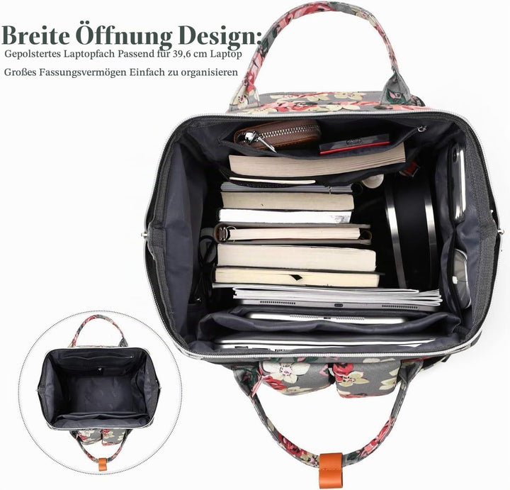 Rucksack Damen, Schulrucksack Mädchen Teenager15.6 Zoll Laptoprucksack mit Anti-Diebstahl, Arbeitsru