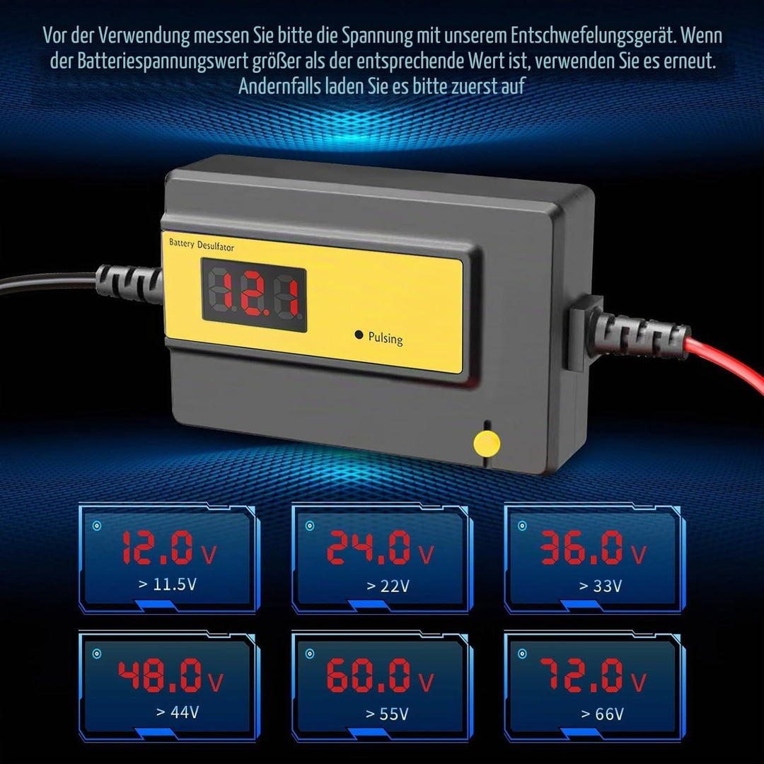 Automatischer Batterie-Desulfator-Wartungsgerät für Gel-, AGM-, SLA-Blei-Säure-Batterien für Autos,