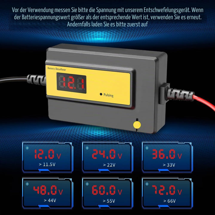 Automatischer Batterie-Desulfator-Wartungsgerät für Gel-, AGM-, SLA-Blei-Säure-Batterien für Autos,