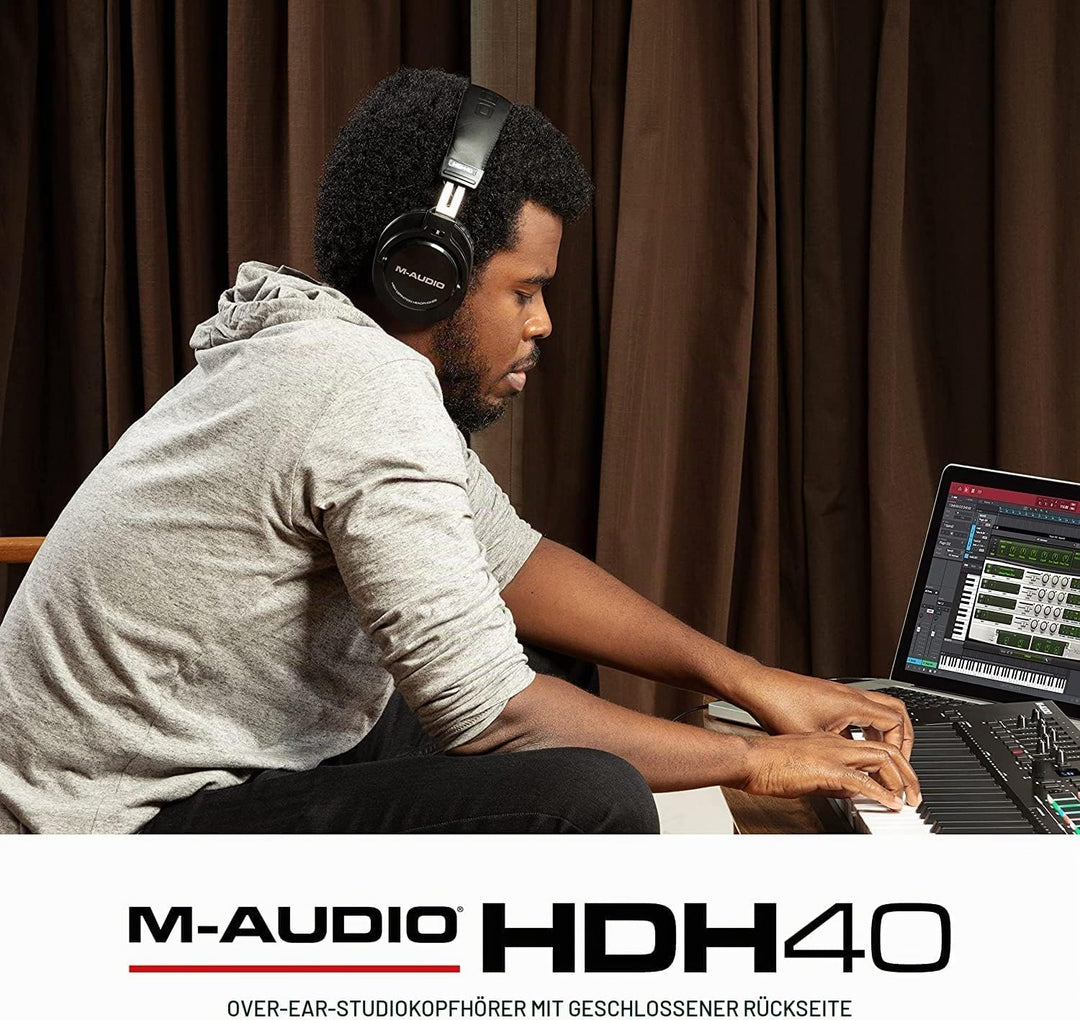 AKAI Professional MPK Mini MK3 Schwartz und M-Audio HDH40 – 25-Tasten USB MIDI Keyboard Controller,