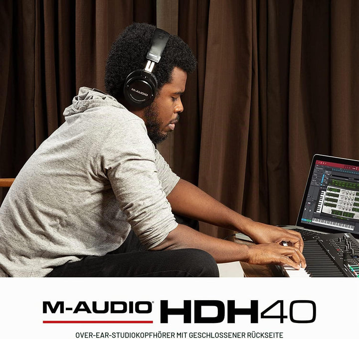 AKAI Professional MPK Mini MK3 Schwartz und M-Audio HDH40 – 25-Tasten USB MIDI Keyboard Controller,