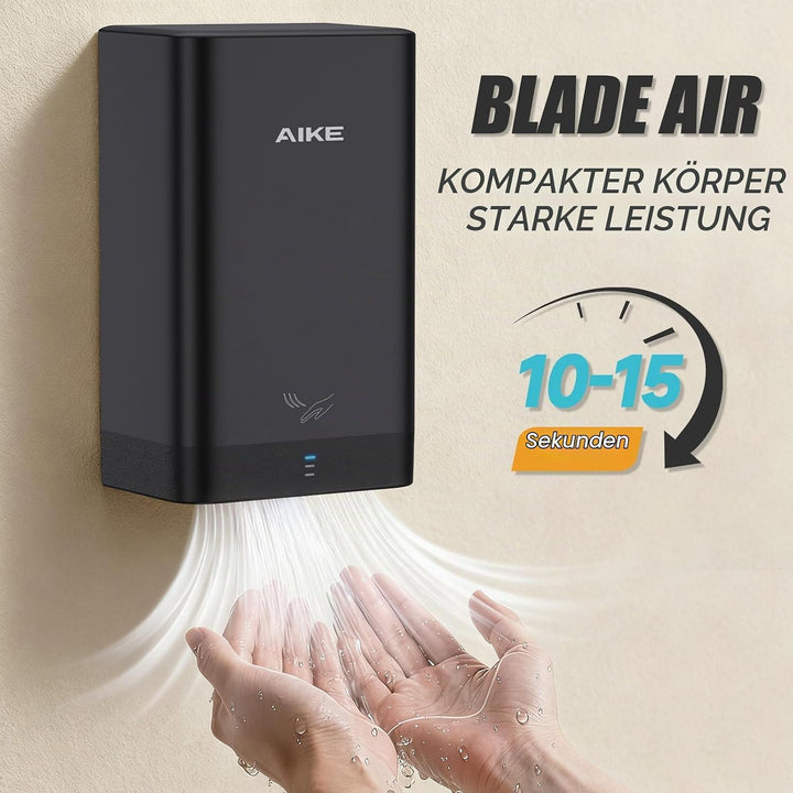 AIKE AK2822 ABS Händetrockner, Energiesparender elektrischer Hochgeschwindigkeits-Händetrockner, Aut