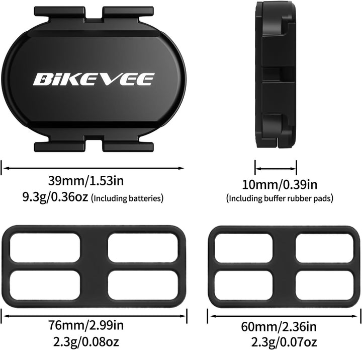 Trittfrequenzsensor Geschwindigkeitssensor Fahrrad Bluetooth 5.4 ANT+ Kabelloser RPM Sensor Kompatib