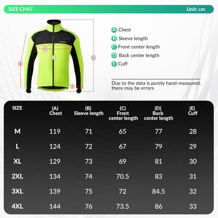 ROCKBROS Fahrrad Jacke/Hose Winter Thermo Fahrradbekleidung Hohe Sichtbarkeit & Winddicht Softshellj
