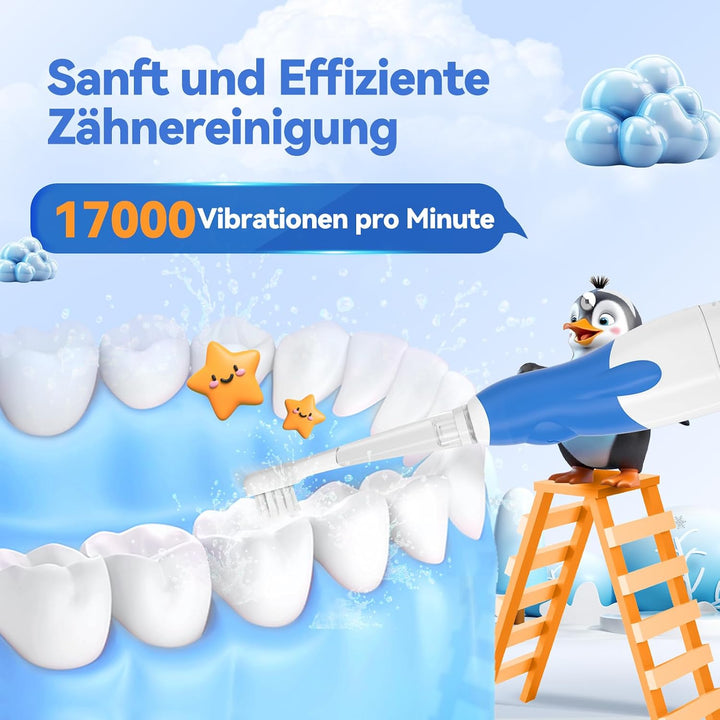 Seago Elektrische Zahnbürste Kinder ab 0-3 Jahr mit LED Licht, Weichen BPA-freiem Runder Gummierte B
