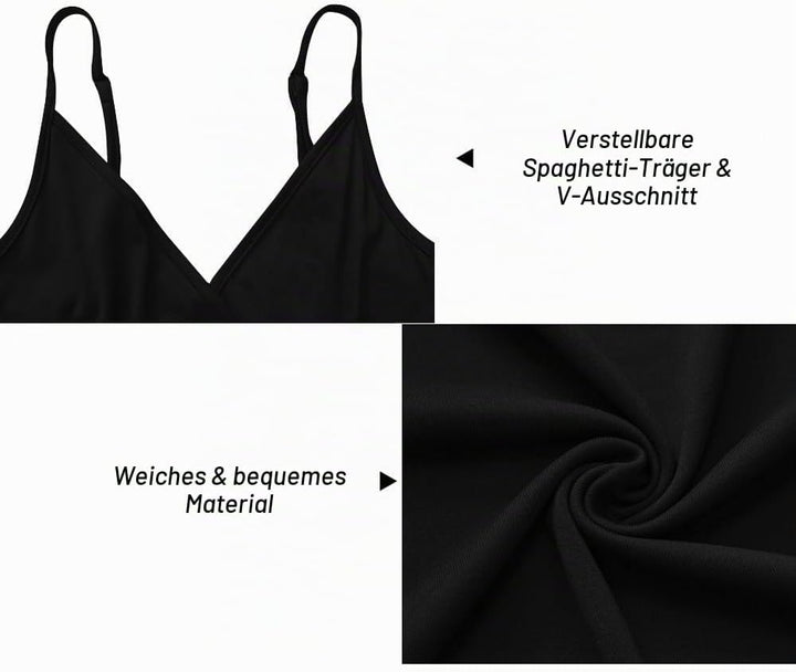 Newshows Sommerkleid Damen Lang Maxikleid Sommer V Ausschnitt Kleid Schlitz Elegant Spaghettiträger
