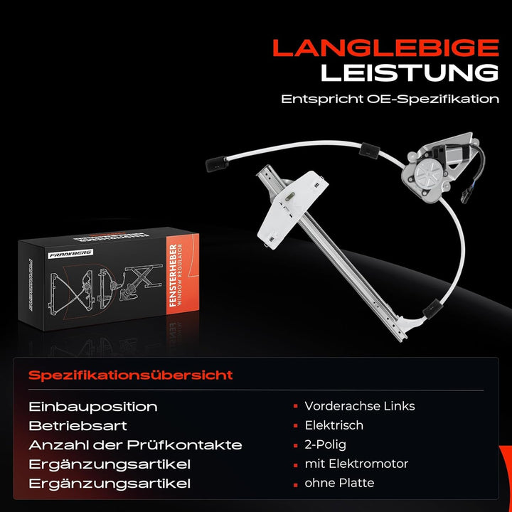 Frankberg Fensterheber Mit Motor Vorne Links Kompatibel mit Cherokee KJ SUV 2.4L 2.5L 2.8L 3.7L 2002