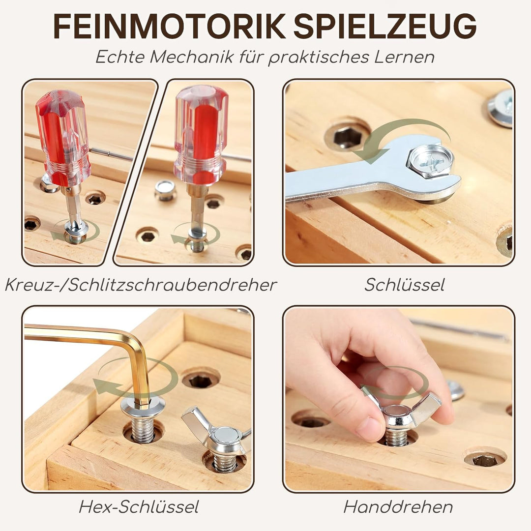 Lehoo Castle Montessori Spielzeug ab 3 4 5 Jahre, Kinder Werkzeugkoffer mit Werkzeug Motorikspielzeu