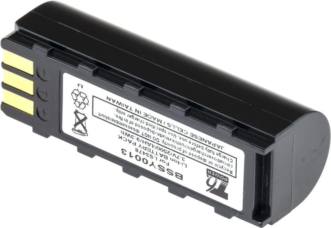 Akku für Zebra Barcode-Scanner, Teilenummer BTRY-LS34IAB00-00, Li-Ion, 3,7 V, 2500 mAh (9,3 Wh) schw