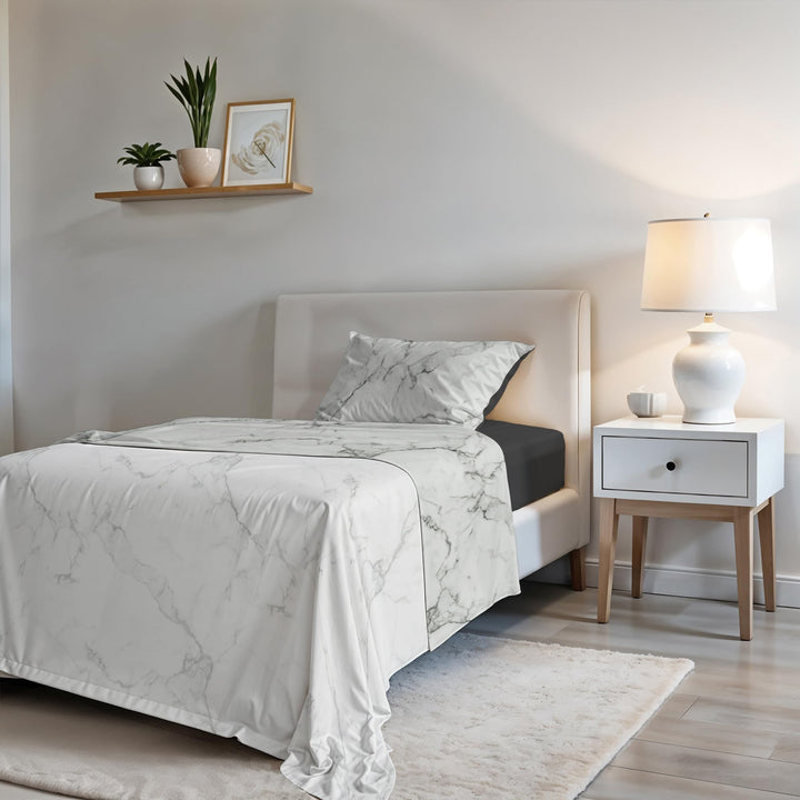 Italian Bed Linen, Fashion Bettwäsche-Set, Microfiber, Marble, Kleines Doppelbett Kleines Doppelbett