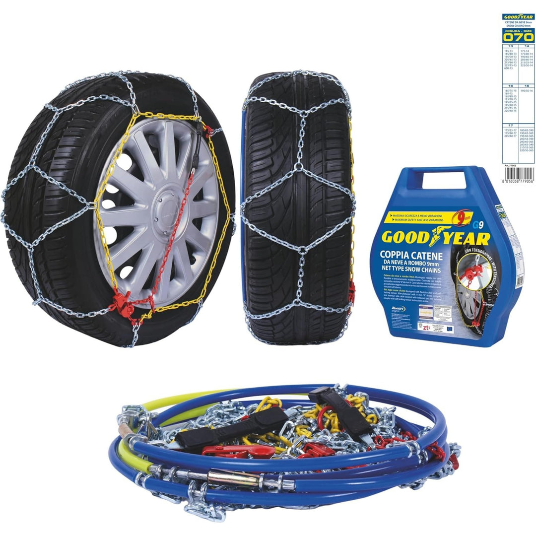Goodyear 77905: "G9" Schneeketten, 9 mm, Grösse 70, Zertifizierung TUV und ÖNORM, 70