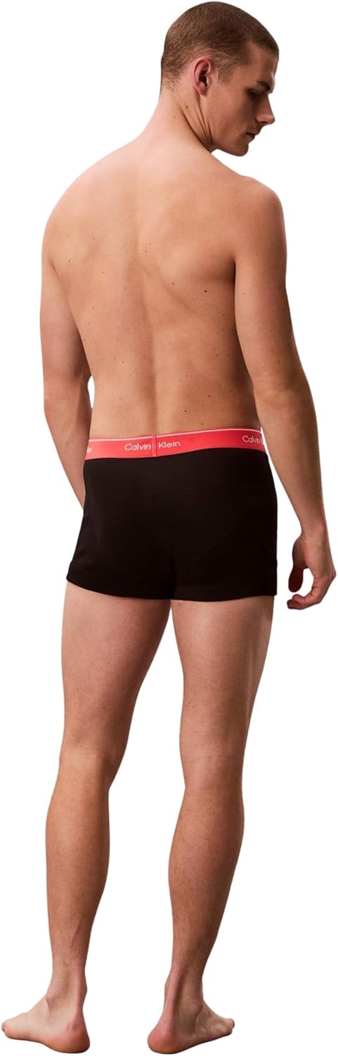 Calvin Klein Herren 3er Pack Boxershorts Trunks mit Logobund XL Pink (Black Bodies W/ Black/Punch Pi