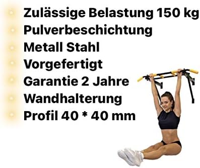 Klimmzugstange Wandmontage Deckenmontage Schwarz | Heimturnhalle | Pull Up Bar Chin Up Bar | Home Gy