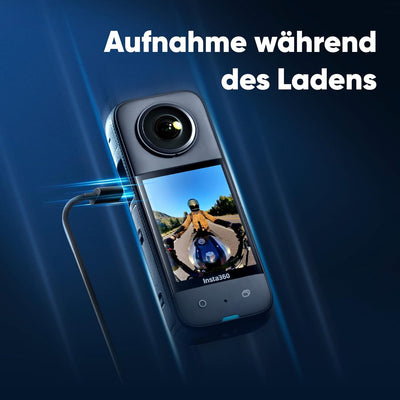 Insta360 X3 Motorrad-Bundle - wasserdichte 360°-Actionkamera mit 1/2"-Sensor, 5,7K 360°, 72MP 360°-F