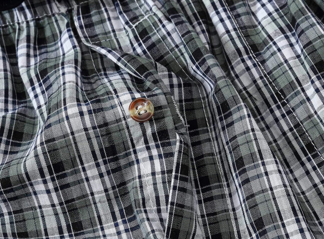 MoFiz Herren Schlafanzughose Baumwolle und Polyester Pyjamahose Lange Karierte Freizeithose Loungeho