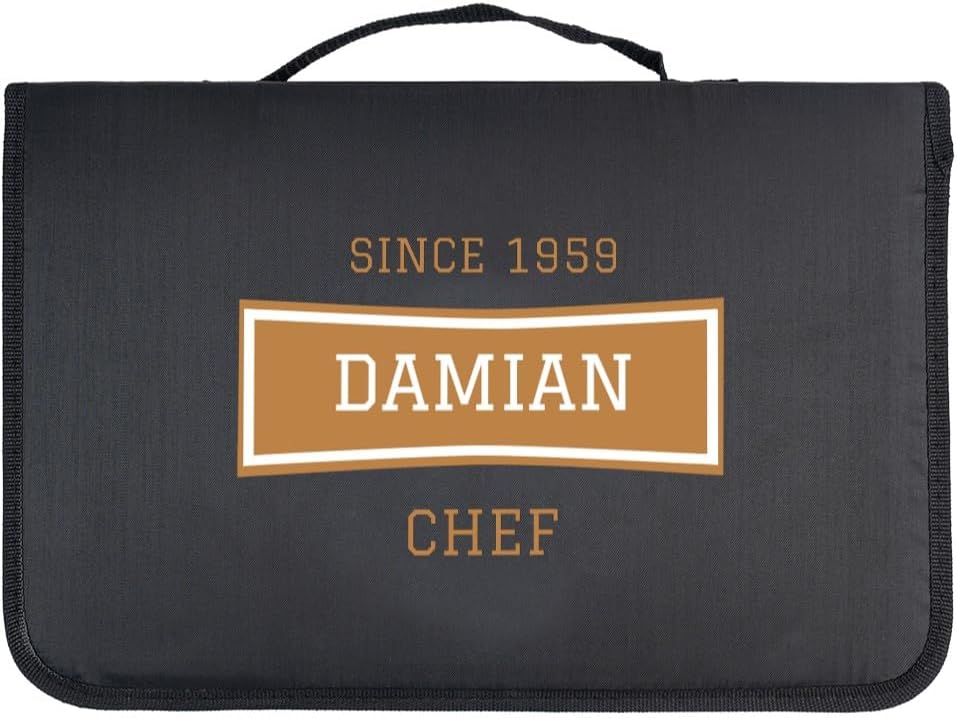 Wanapix | Personalisiertes BBQ-Set | Enthält 6 Ubehörteile (2 Messer, Schärfer, Tranchiermesser,Zang