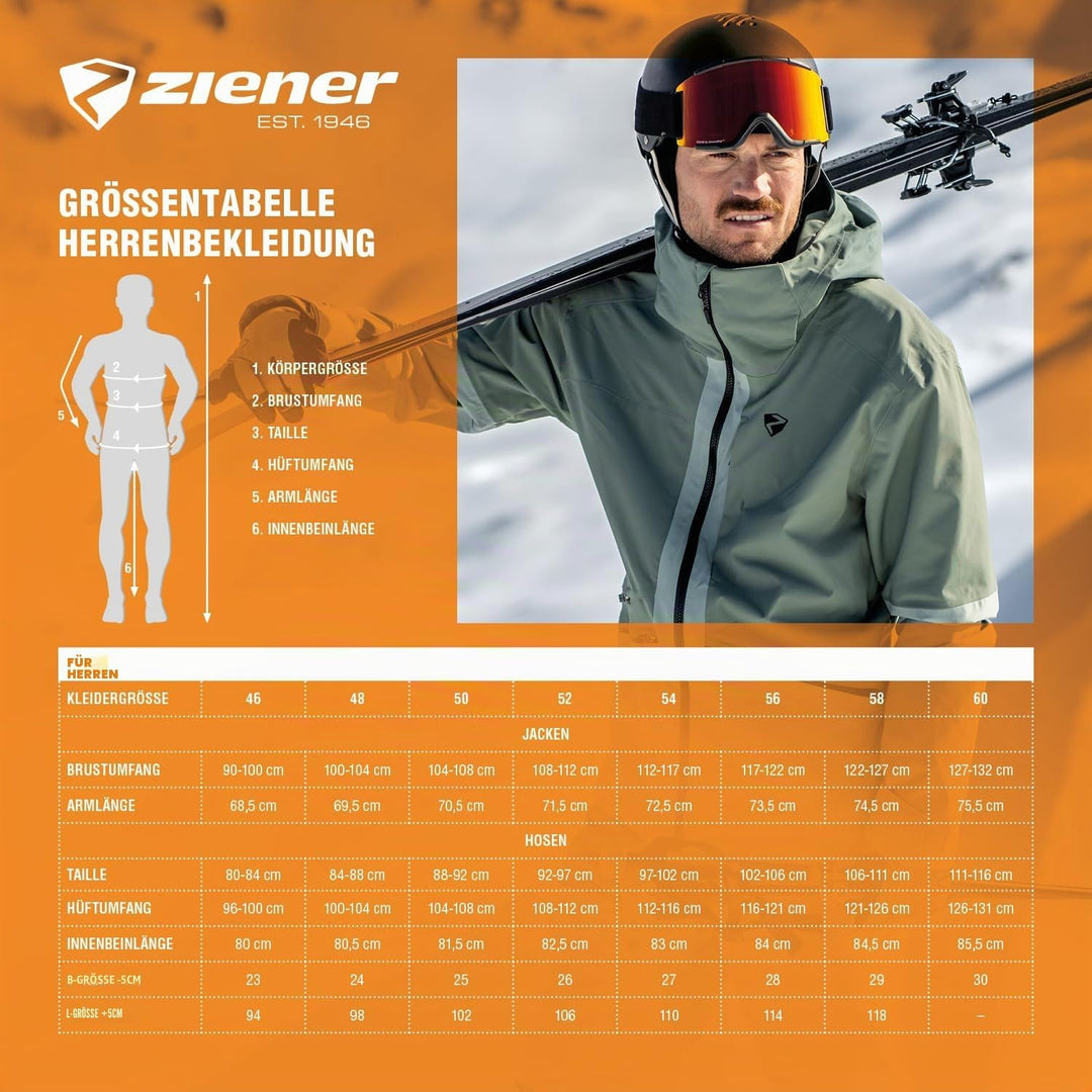 Ziener Herren Timpa Ski-Jacke/Snowboard-Jacke | atmungsaktiv, wasserdicht (1er Pack), burnt orange