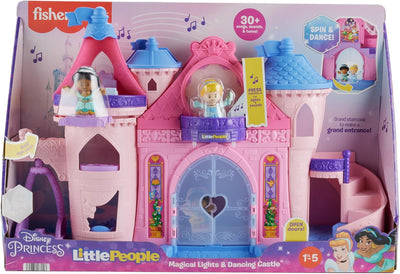 FISHER-PRICE Disney-Prinzessin Magische Lichter und Tanz-Schloss von Little People - Spielset mit Li