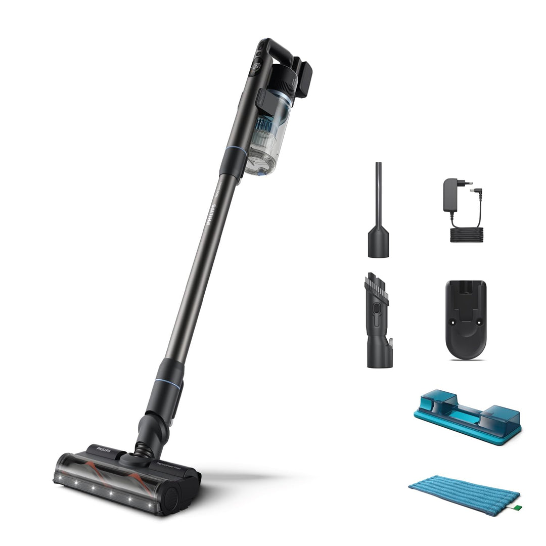 Philips kabelloser Akku-Staubsauger Aqua 7000 Serie, Digitaler Motor, PowerCyclone 12, Mit LED-Leuch