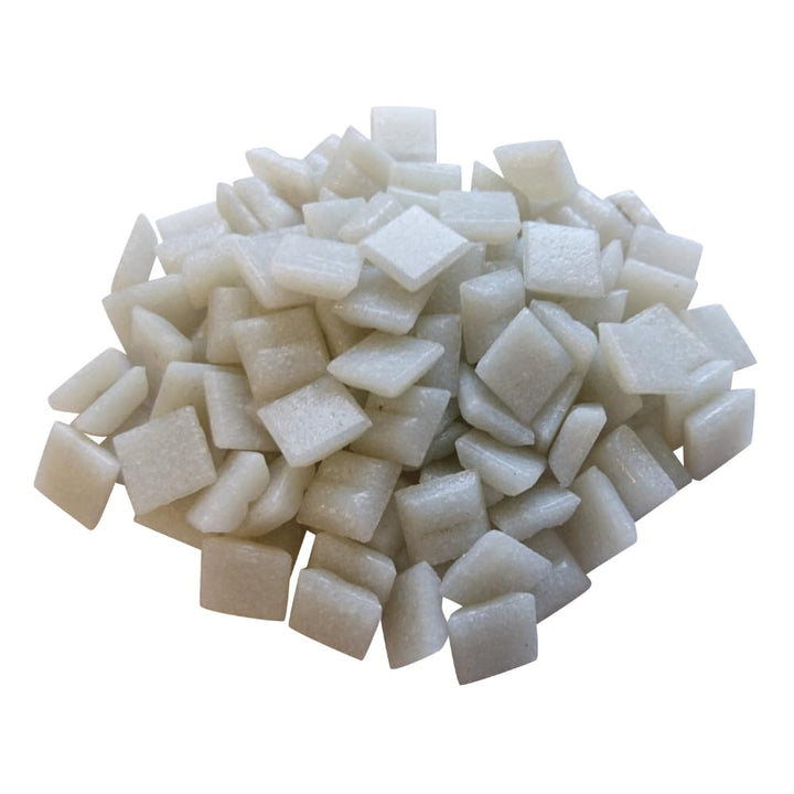 Glasmosaik 900g – Glassteine zum Basteln & DIY in Hellgrau – Bastelset mit Mosaiksteinen für Erwachs