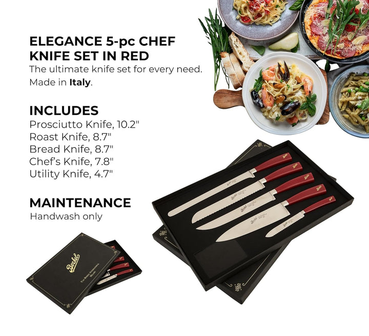 Berkel Elegance Set mit 5 chef-Messern Rot