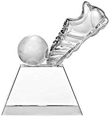 CRISTALICA Glaspokal Fussballtrophäe Award Sportlerauszeichnung aus Glas Höhe 10cm