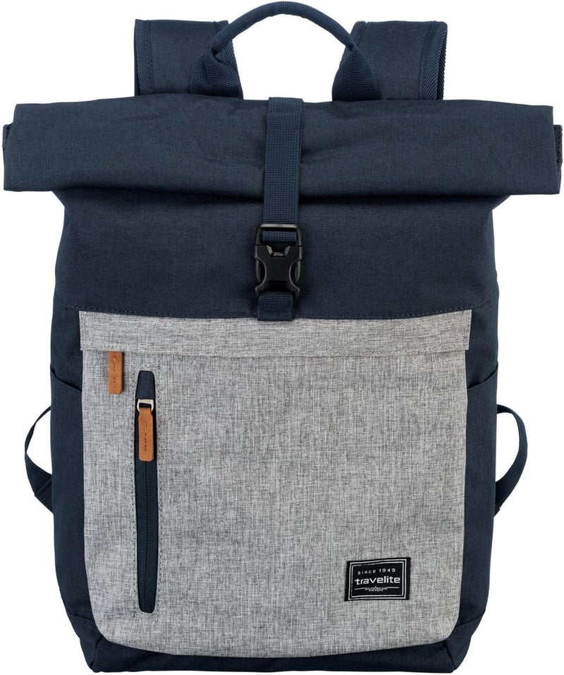 travelite Handgepäck Rucksack mit Laptop Fach 15,6 Zoll, Gepäck Serie BASICS Daypack Rollup: Praktis