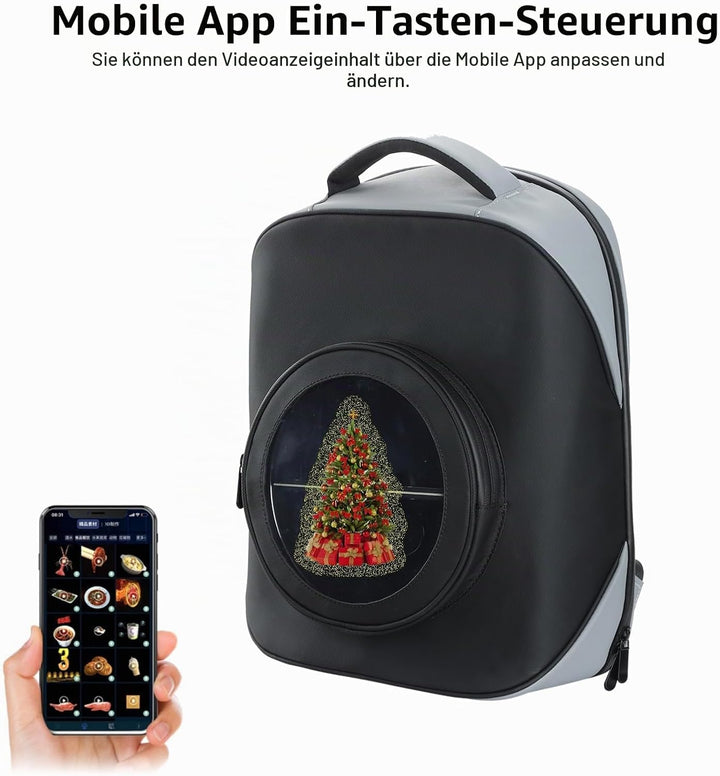 Missyou 3D Hologram Fan Backpack,20CM 3D Hologram Projector Advertising Display with Cover, 700 Vide