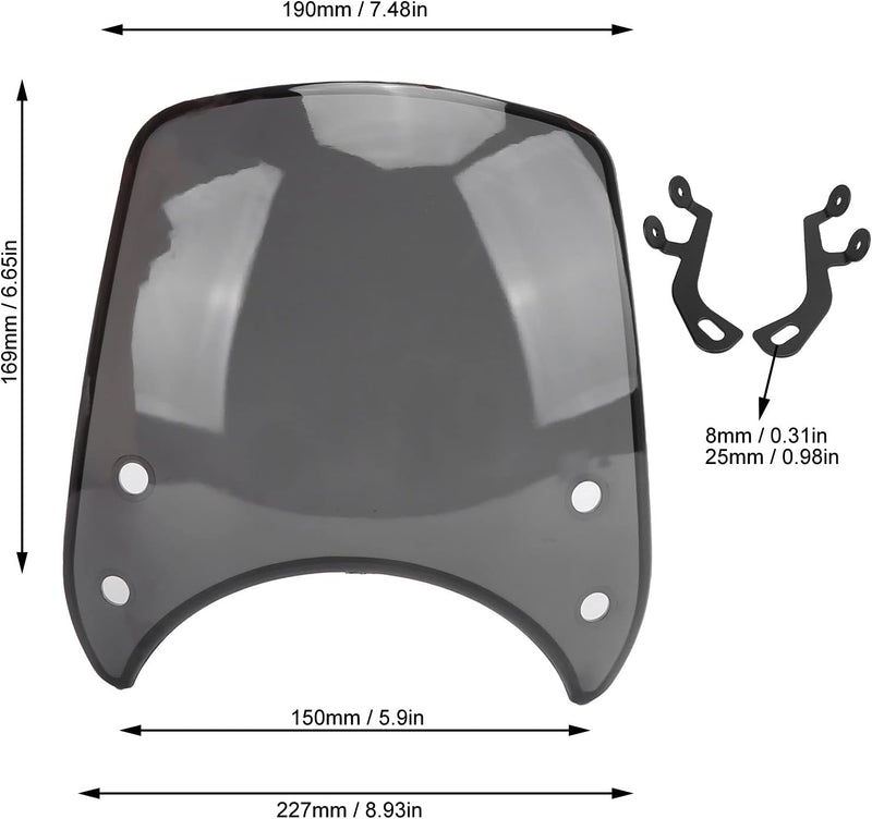 Retro Motorrad Windschutzscheibe Scheinwerfer Verkleidung Windschutzscheibe Spoiler Windschutzscheib