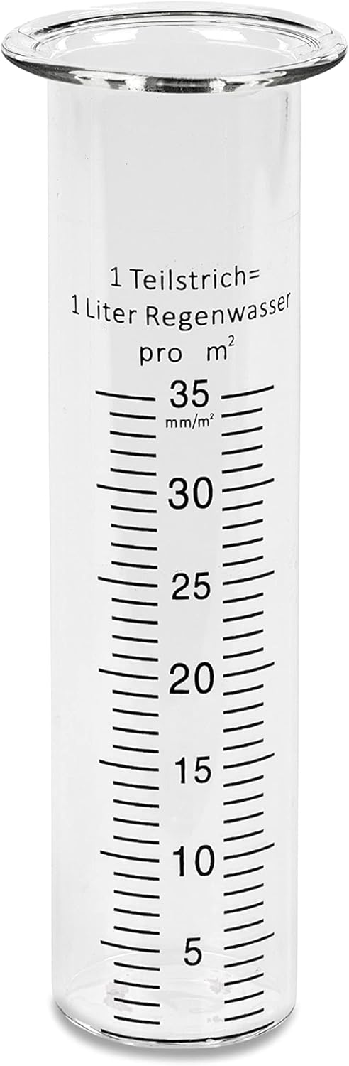 DanDiBo Regenmesser Glas 15 cm [bis 35 mm/m²] 556660 - Ersatzglas für Niederschlagsmesser Wetterfros