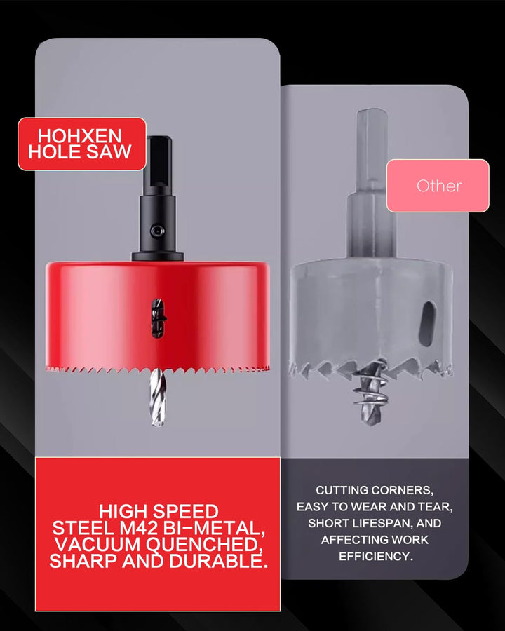 HOHXEN Bimetall lochsäge 85mm Rot,M42 HSS lochschneider fuer Metall,für Holz Aluminium Eisenblech Ro