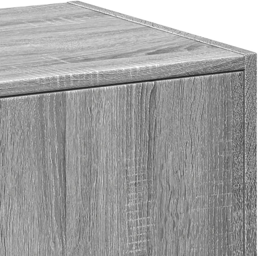 Homgoday Apothekerschrank Holzwerkstoff Grau Sonoma, 4 Schubladen, 60 kg Tragfähigkeit Model855174,