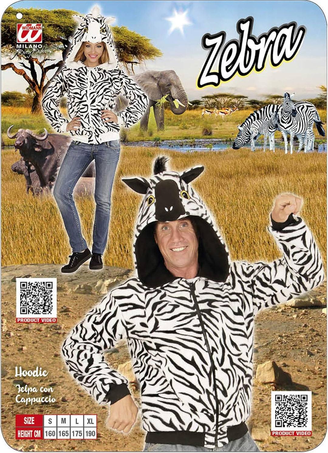 WIDMANN 07027 FELPA C/CAPP ZEBRA L/XL #070N L-XL, L-XL