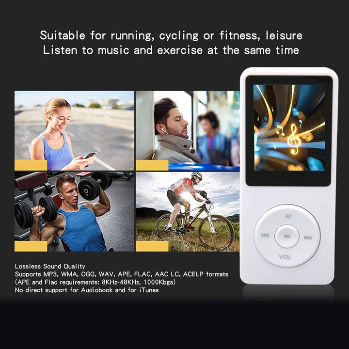 8 GB MP3 MP4 Player, Tragbarer Musik Player mit 1,8 Zoll TFT HD Bildschirm, Walkman Sportmusik Playe