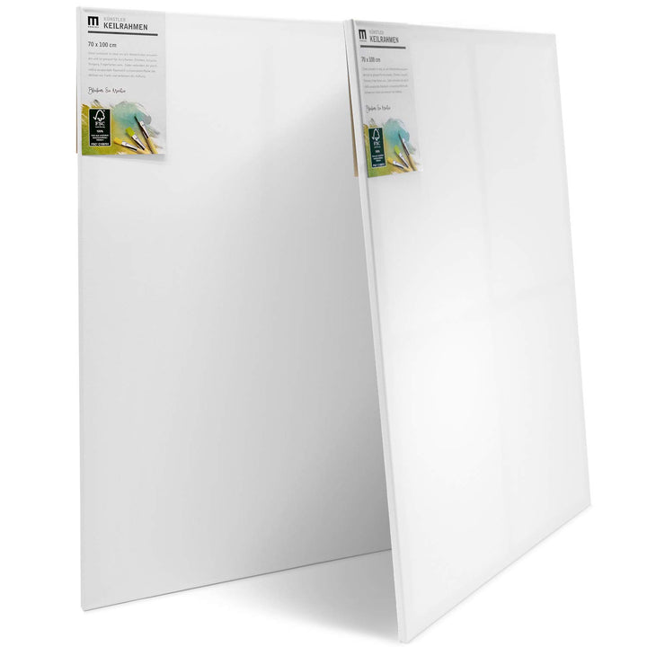 2er-Set 70x100cm Künstler-Leinwand Canvas zum Bemalen. Die leere, weisse Leinwand aus 100% Baumwolle