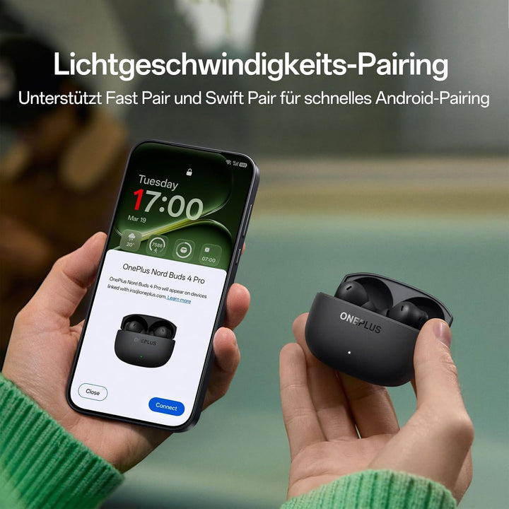 OnePlus Nord Buds 4 Pro Kabellose Bluetooth Kopfhörer, TWS Ohrhörer mit 12mm Dynamic Treiber, LHDC 5