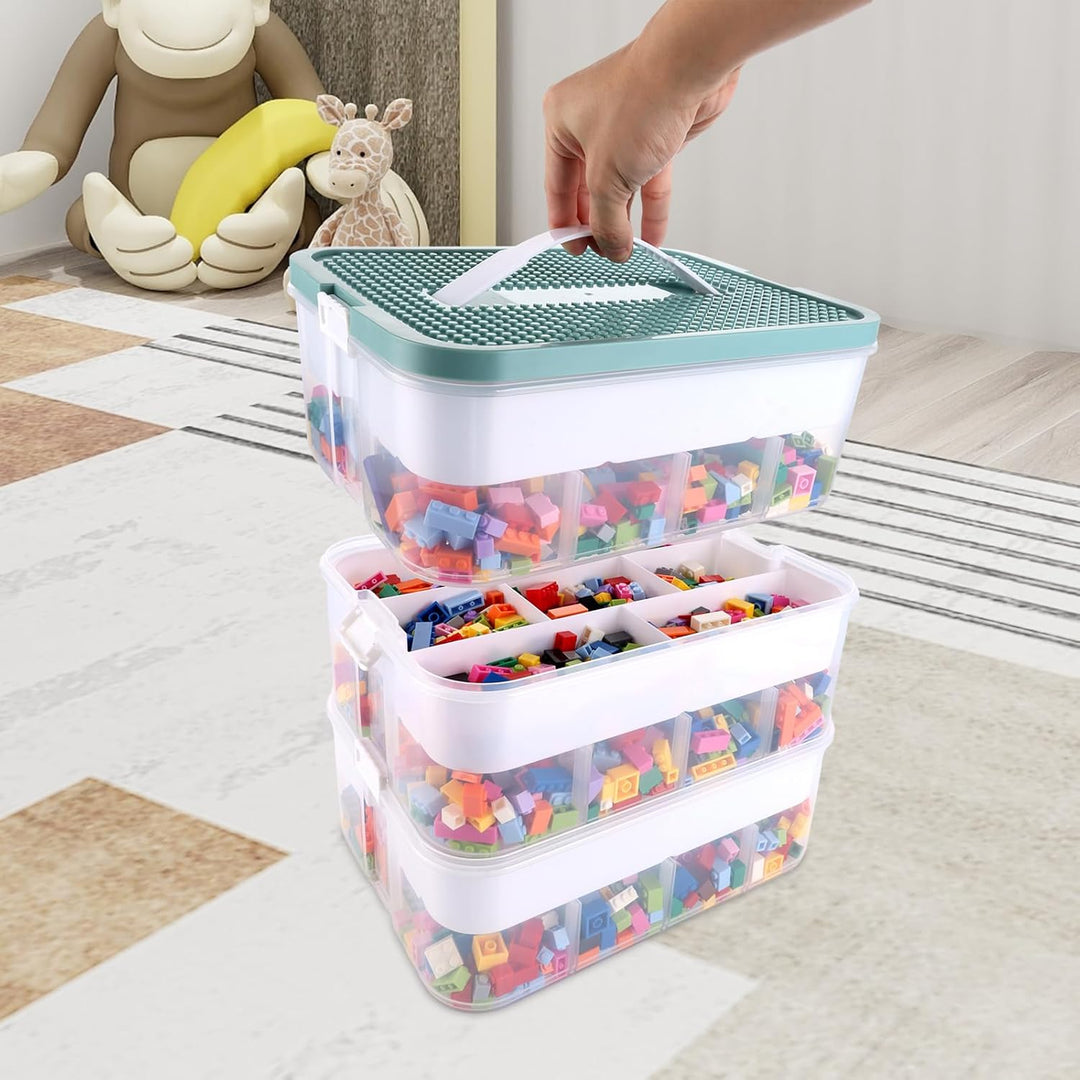 JMIATRY Aufbewahrungsboxen mit Deckel 30.5x23x32.5 cm, 3 Stufen Boxen Aufbewahrung Transparent Sorti