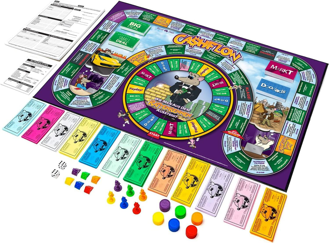 Rich Dad CASHFLOW Bildungsspiel von Robert Kiyosaki für Familiäre Finanzkompetenz, Geschäftsaufbau,