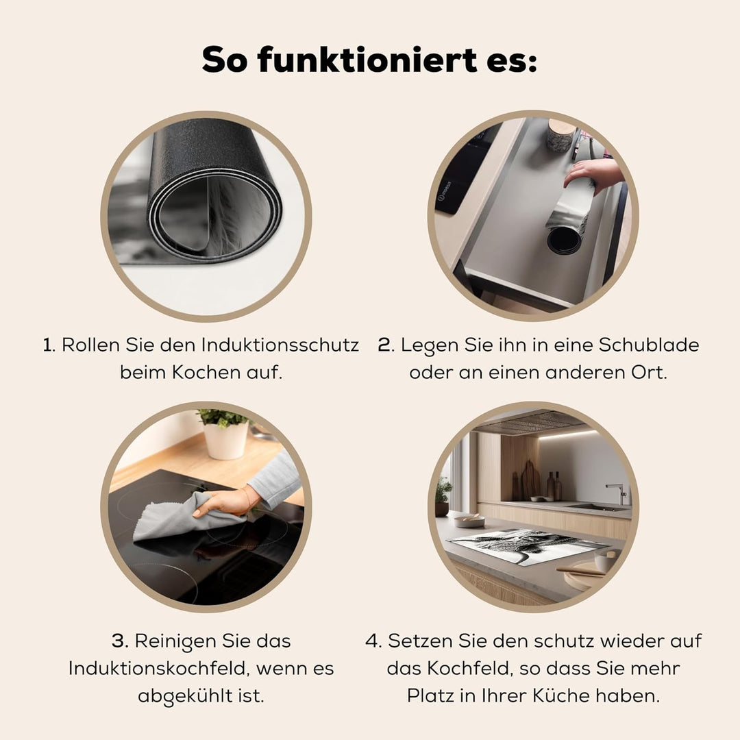 KitchenYeah© Herdabdeckplatte 75x52 cm Einteilig Ceranfeld Abdeckplatte für Induktionsschutz Ceranfe