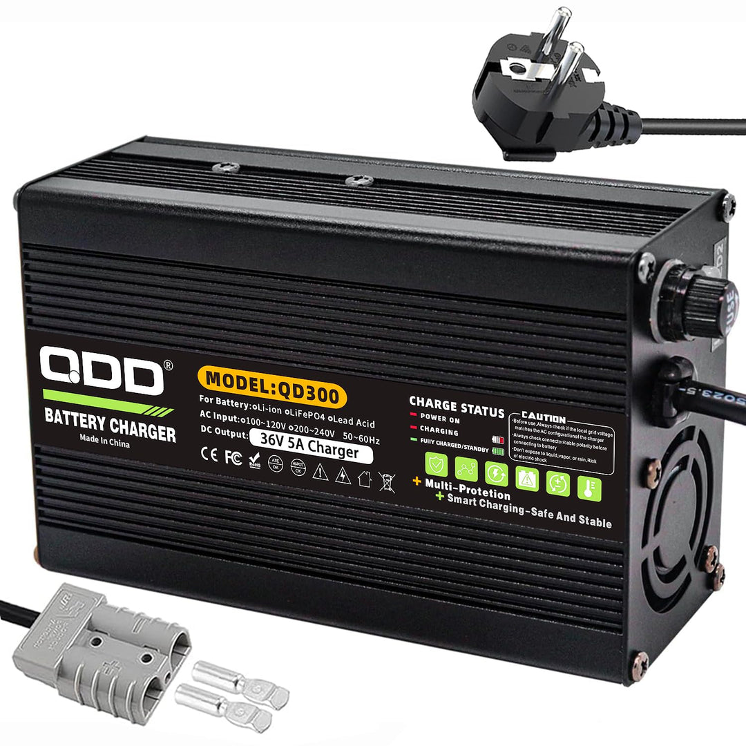 QDD 36 Volt 36 V 5 A Blei-Säure-Batterieladegerät mit DC-Ausgang 50 A Anderson-Anschluss für Blei-Sä