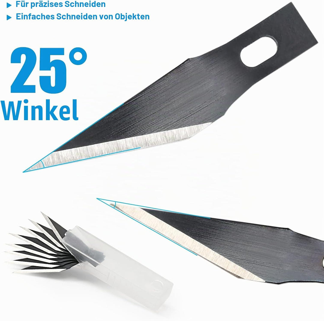 EHDIS 100 Stück Skalpell Klingen mit einem Rostschutz-Ölfilm beschichtet, Ersatzklingen für Skalpell