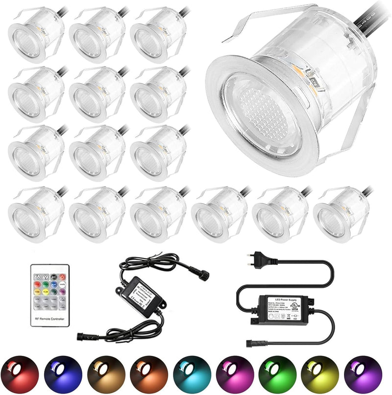 FVTLED 20 Stück LED Einbaustrahler led Bodeneinbauleuchte IP67 wasserdicht 0.5W Ø30mm led Einbauleuc