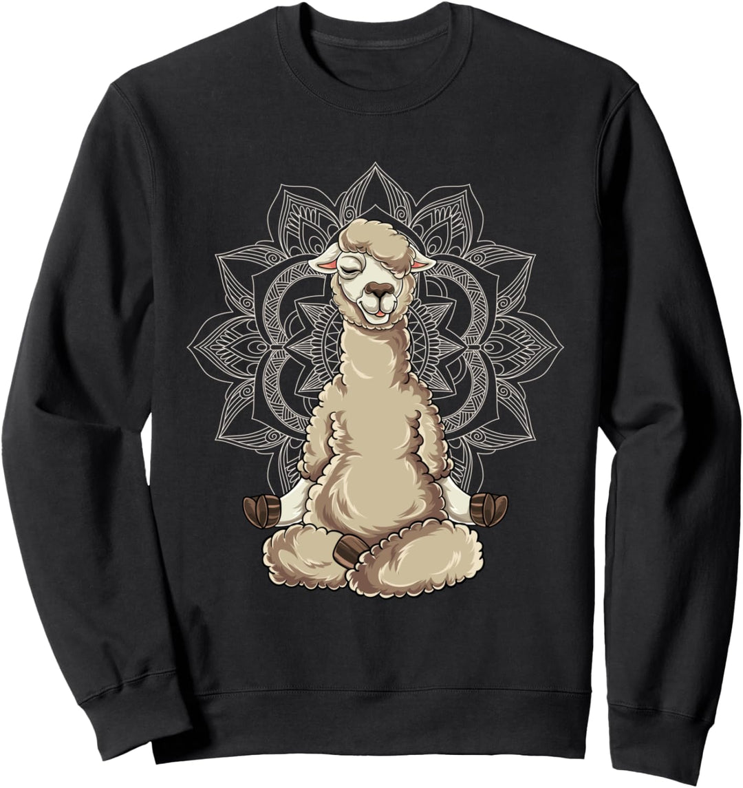 Llama Meditation Acro Yoga Namaste Mandala Lama Sweatshirt