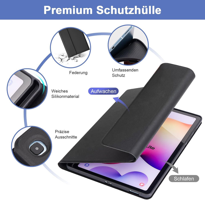 LAMA Samsung Galaxy Tab S6 Lite Hülle mit Tastatur - Deutsches QWERTZ Layout, Kabellose Tastatur Hül